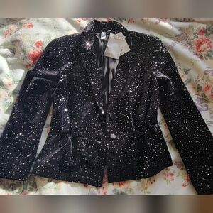 NWTS & Other Stories Sequined Velvet Hourglass Blazer